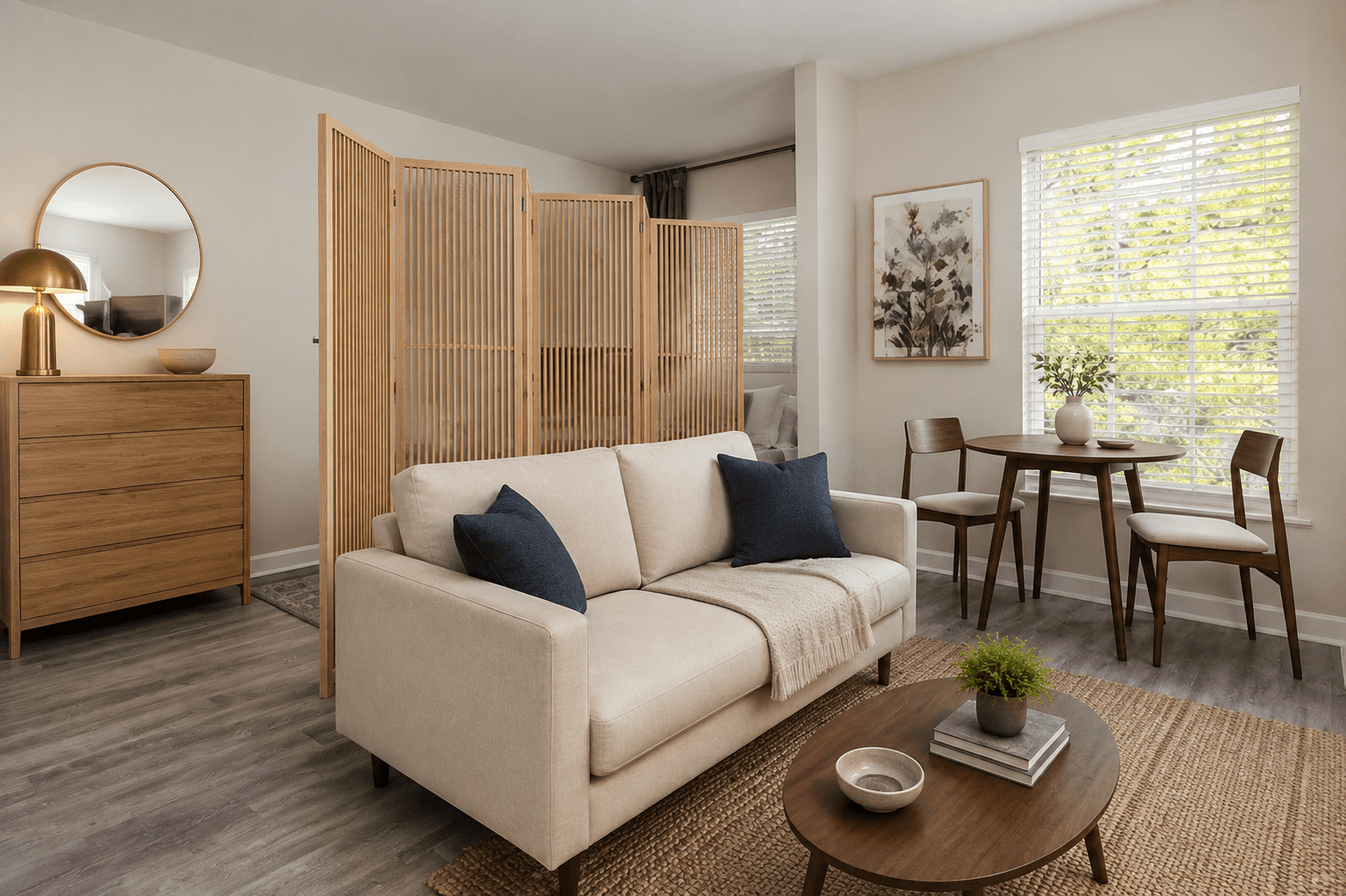 Virtually furnished studio concept